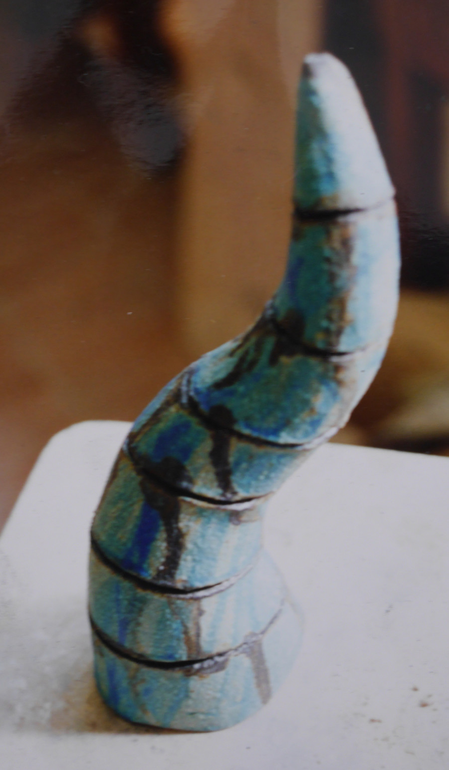 contemporary fine art ceramic sculpture of a deformed cone by Christian Dodd